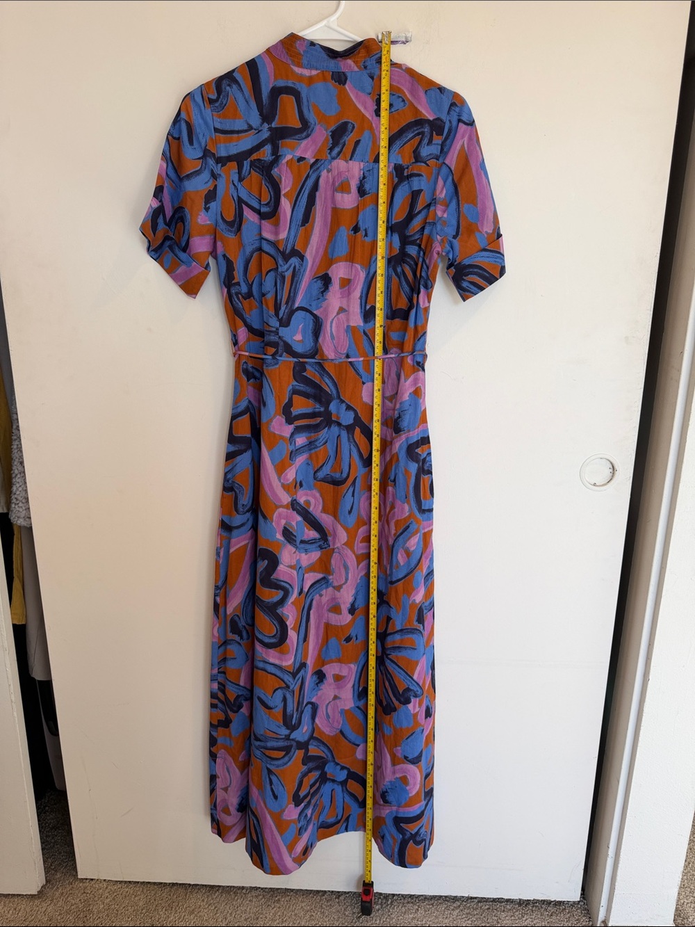 Cleobella Abstract Floral Button-Front Maxi Dress in Pink, Blue & Brown - Picture 12 of 16
